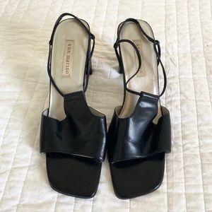 Vintage Black Strappy 90s Sandal Heels